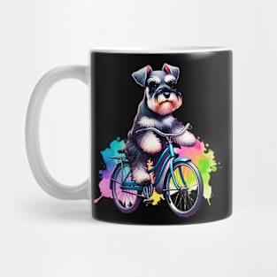 Watercolor Miniature Schnauzer Cycling Mug